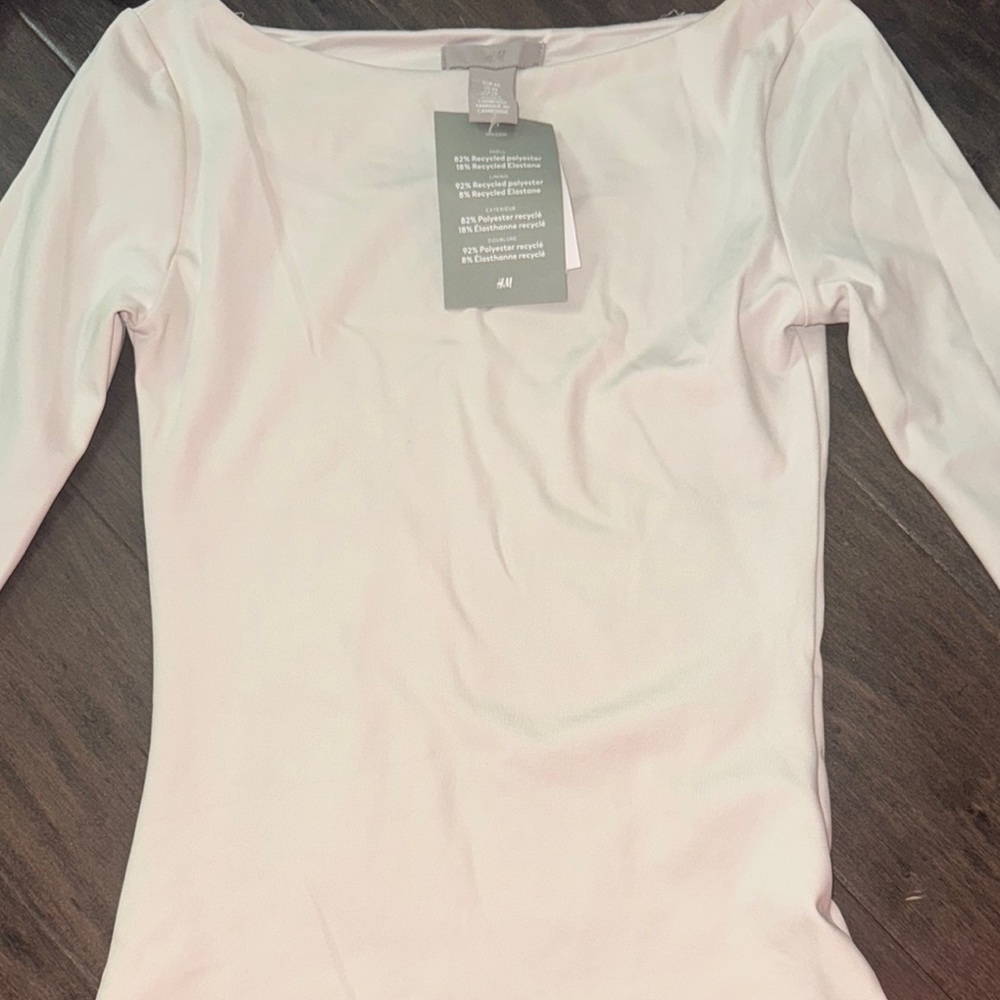 H&M Cream Fitted Bodysuit
